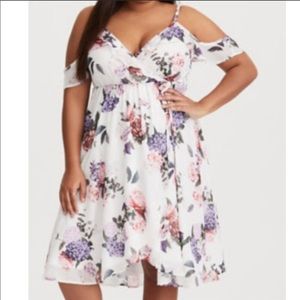 Torrid Floral Cold Shoulder Dress